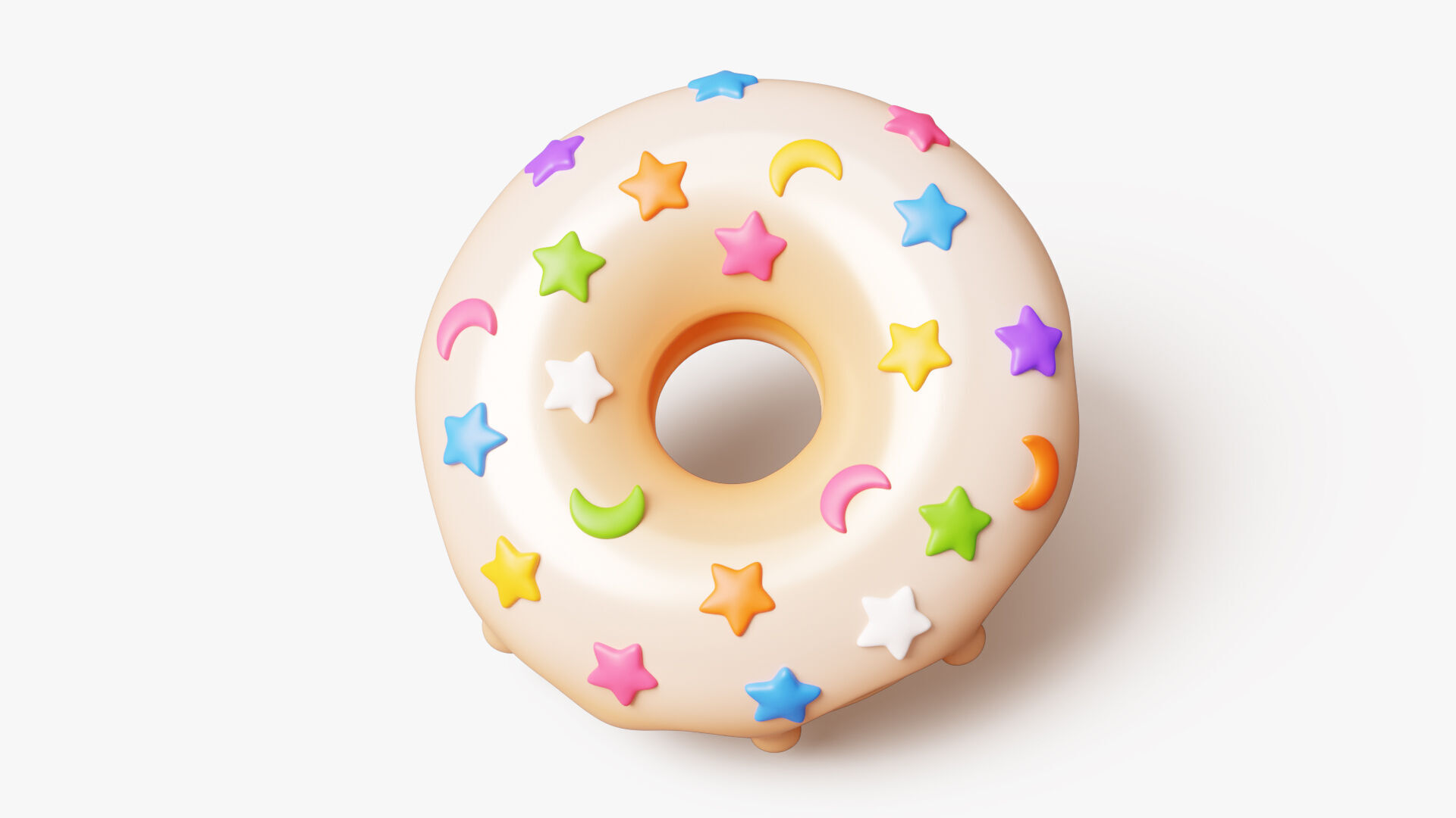 Donut with Star Sprinkles 3D model_2