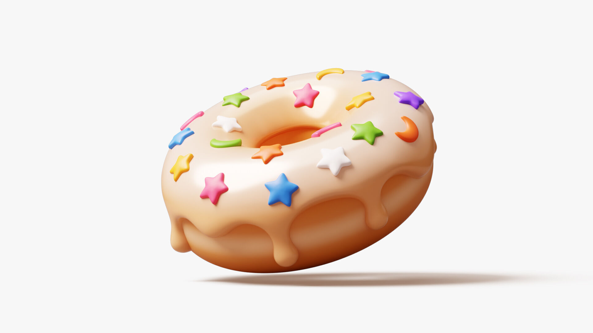 Donut with Star Sprinkles 3D model_1