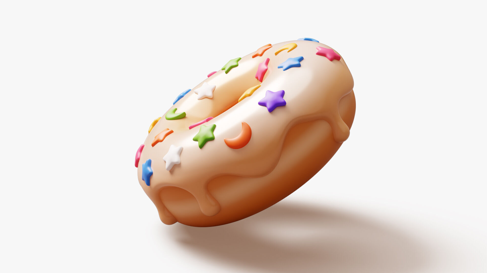 Donut with Star Sprinkles 3D model_3