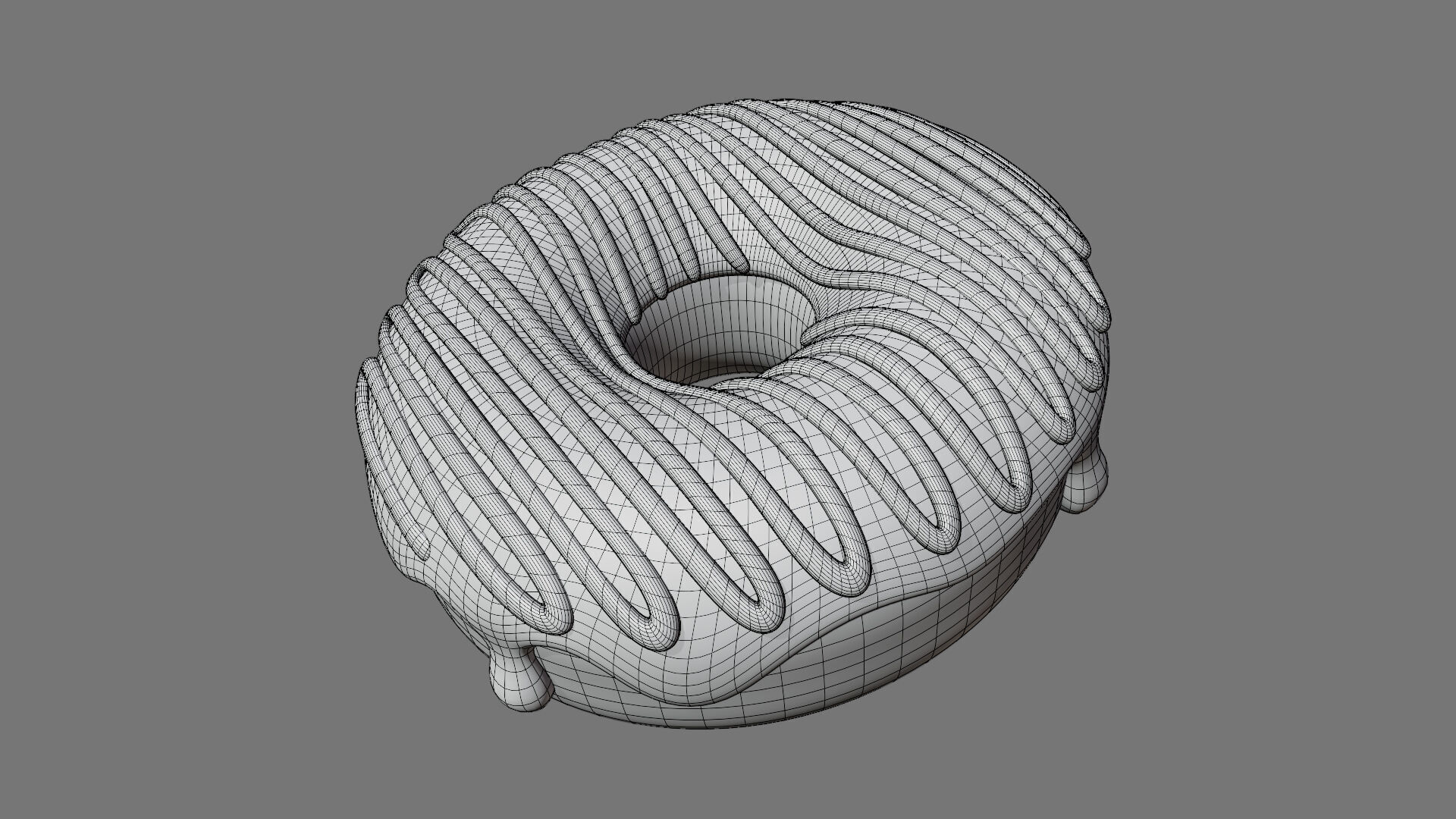 Donut with Chocolate Topping 3D model_6