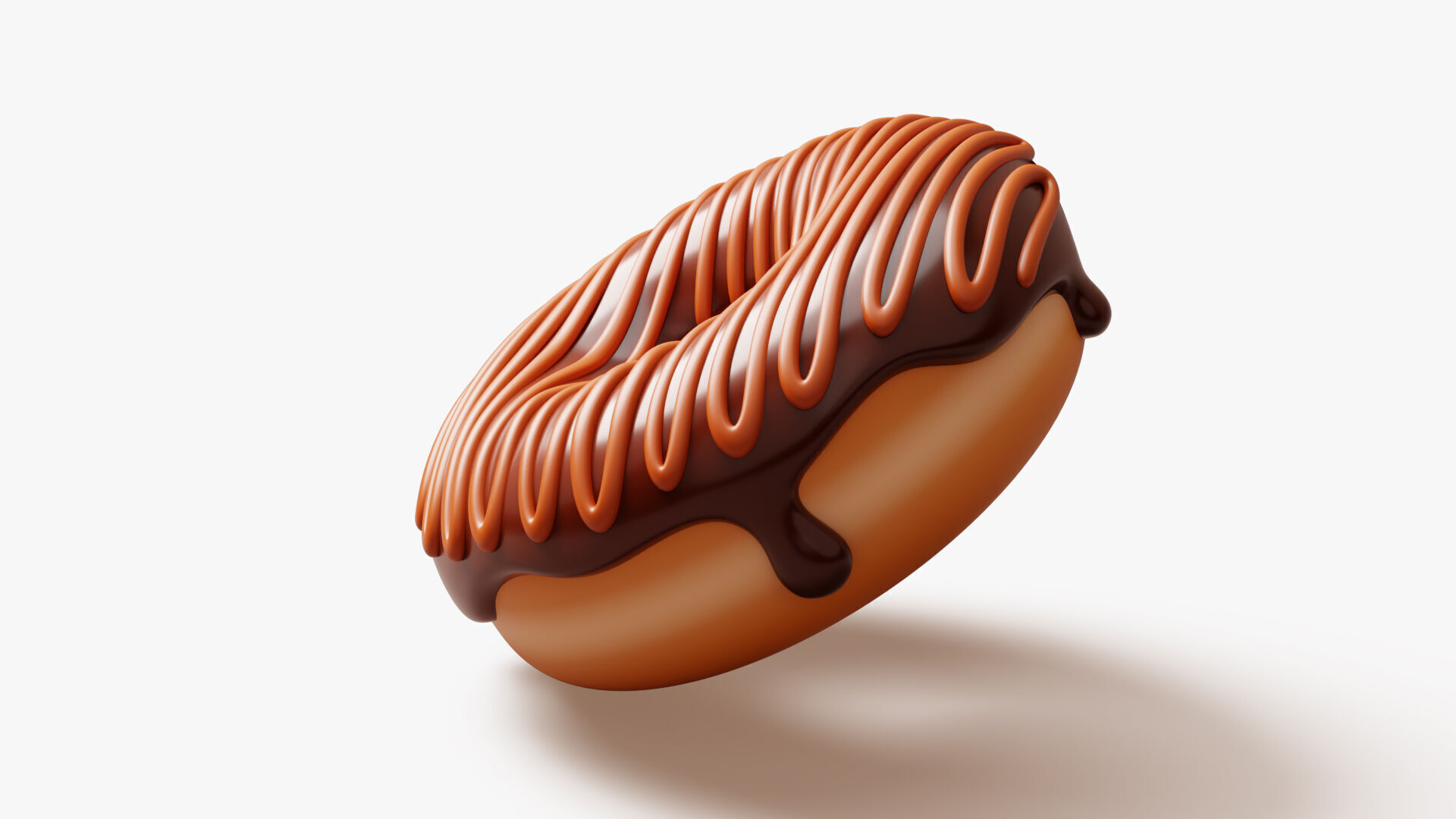 Donut with Chocolate Topping 3D model_4