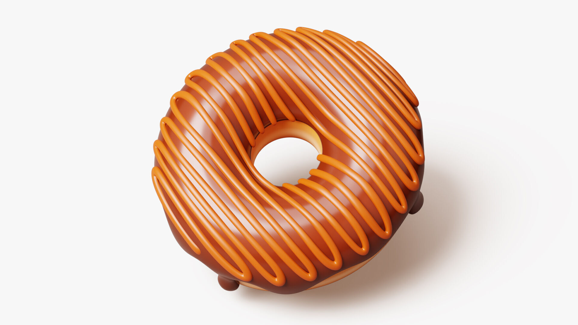 Donut with Chocolate Topping 3D model_2