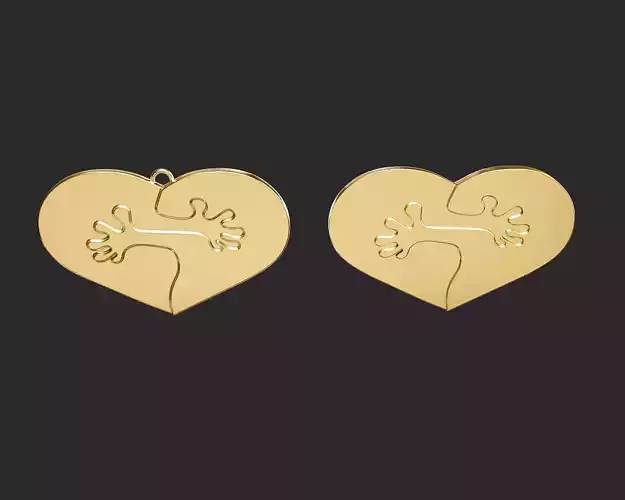 Heart hug decor and pendant for 3D printing
