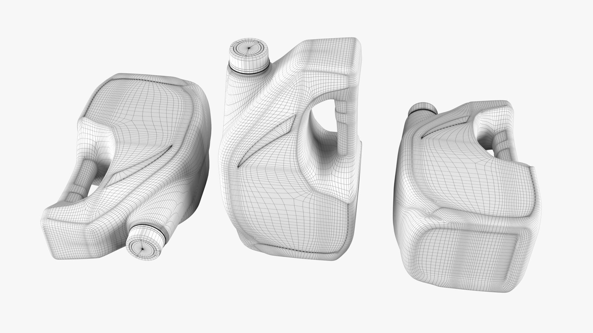 Plastic canister 4L Low-poly 3D model_7