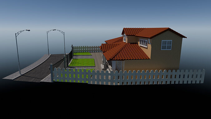 Modern full house 3D model 3
