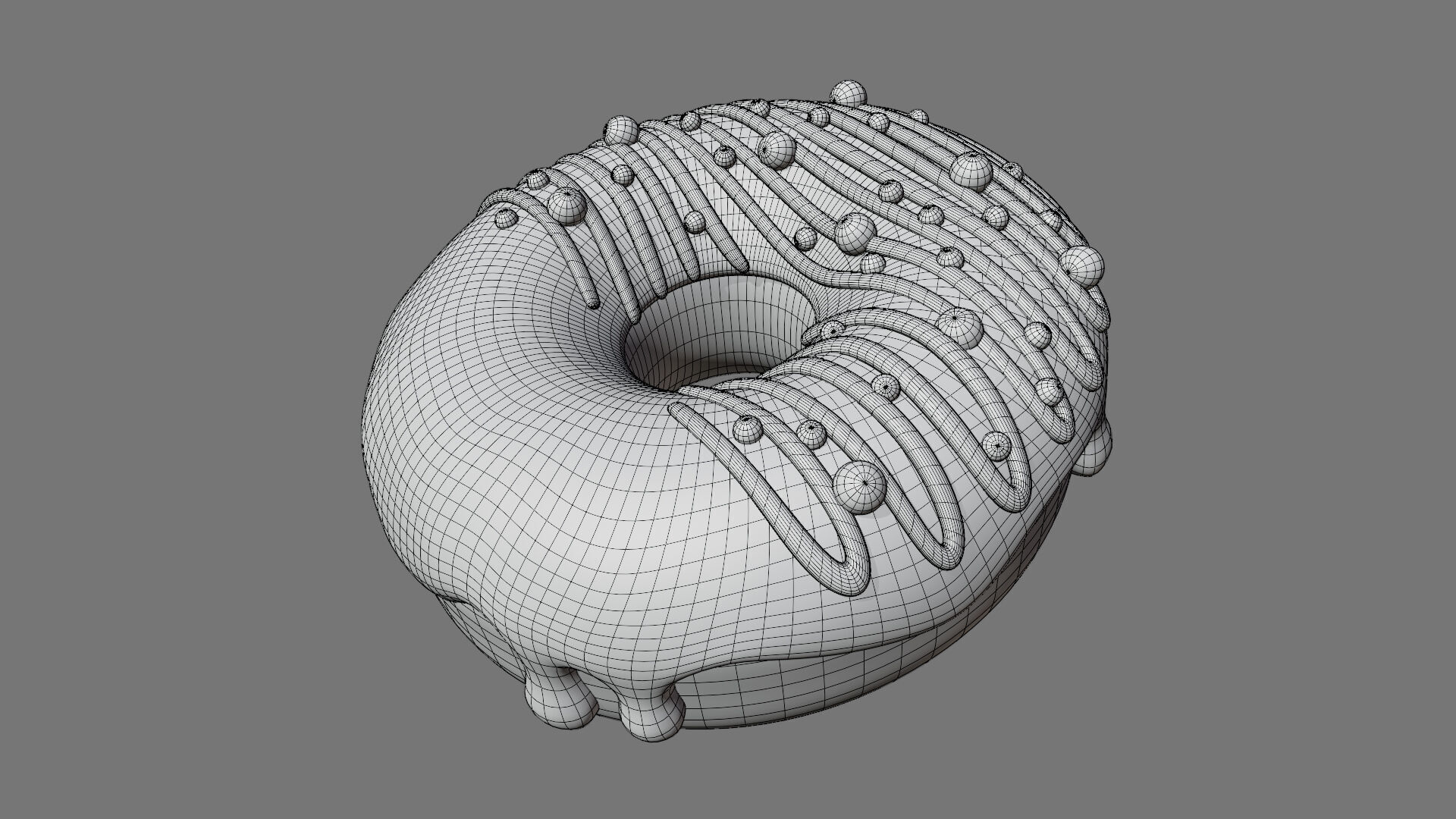 Purple Donut with Pearls 3D model_5