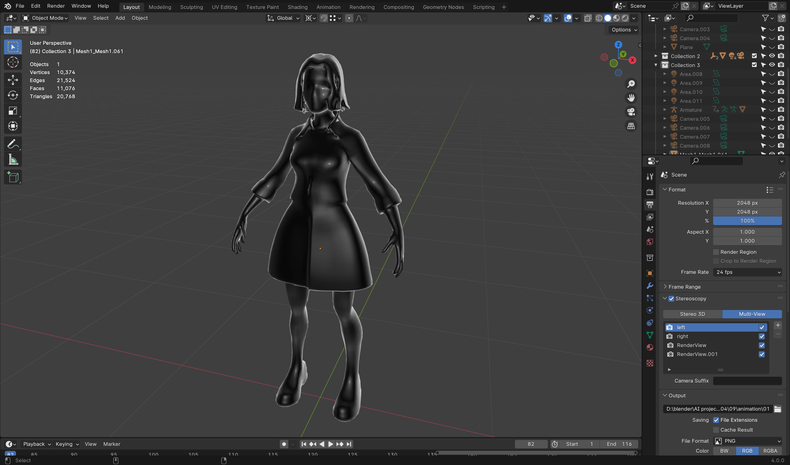 Zombie Teacher 3D Model - Game-Ready Horror Character Low-poly 3D model_9
