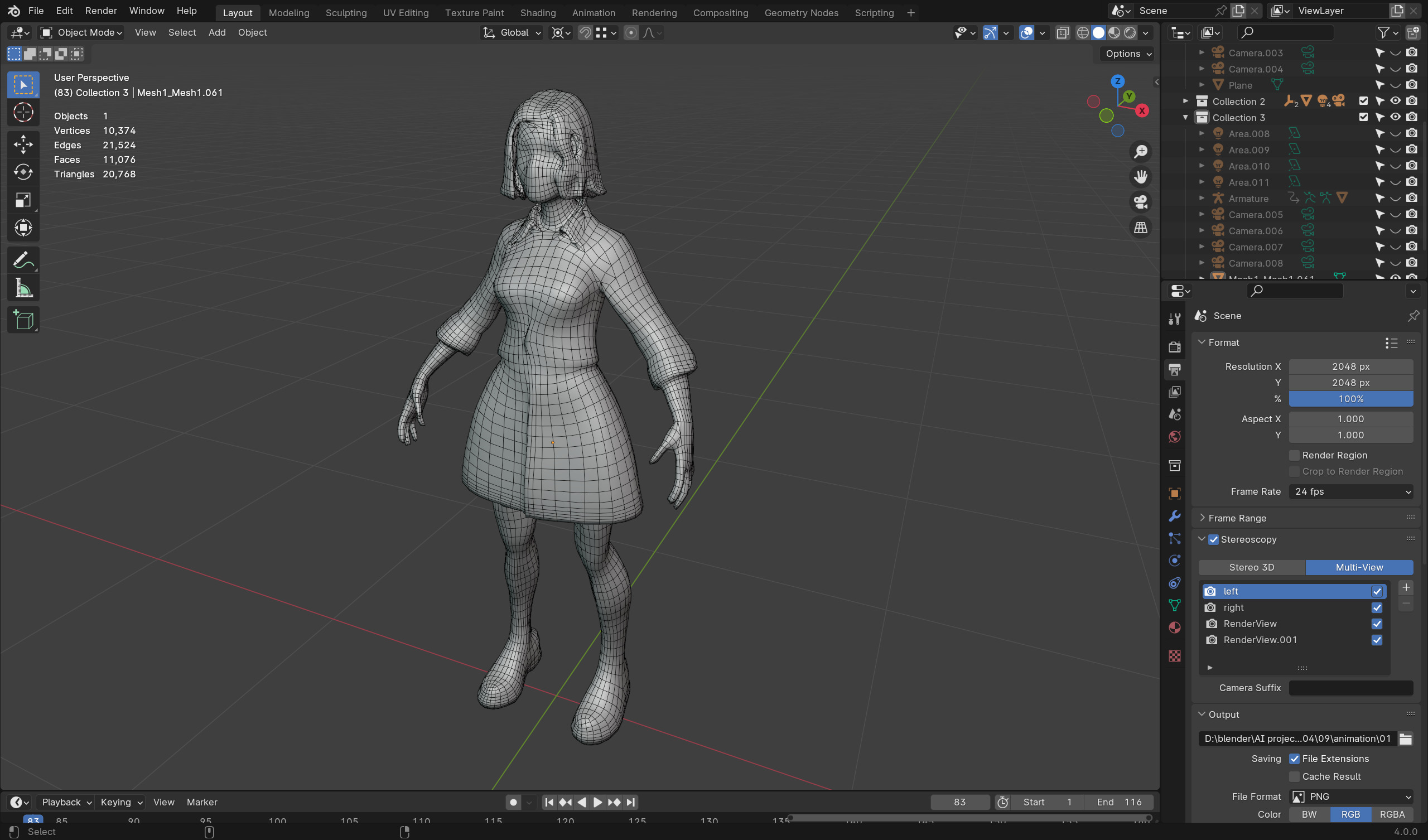Zombie Teacher 3D Model - Game-Ready Horror Character Low-poly 3D model_7