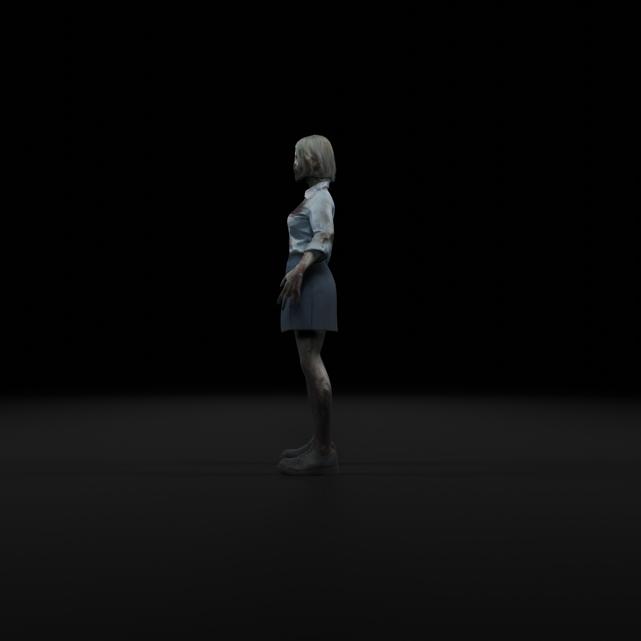 Zombie Teacher 3D Model - Game-Ready Horror Character Low-poly 3D model_2