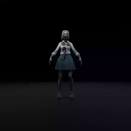 Zombie Teacher 3D Model - Game-Ready Horror Character Low-poly 3D model