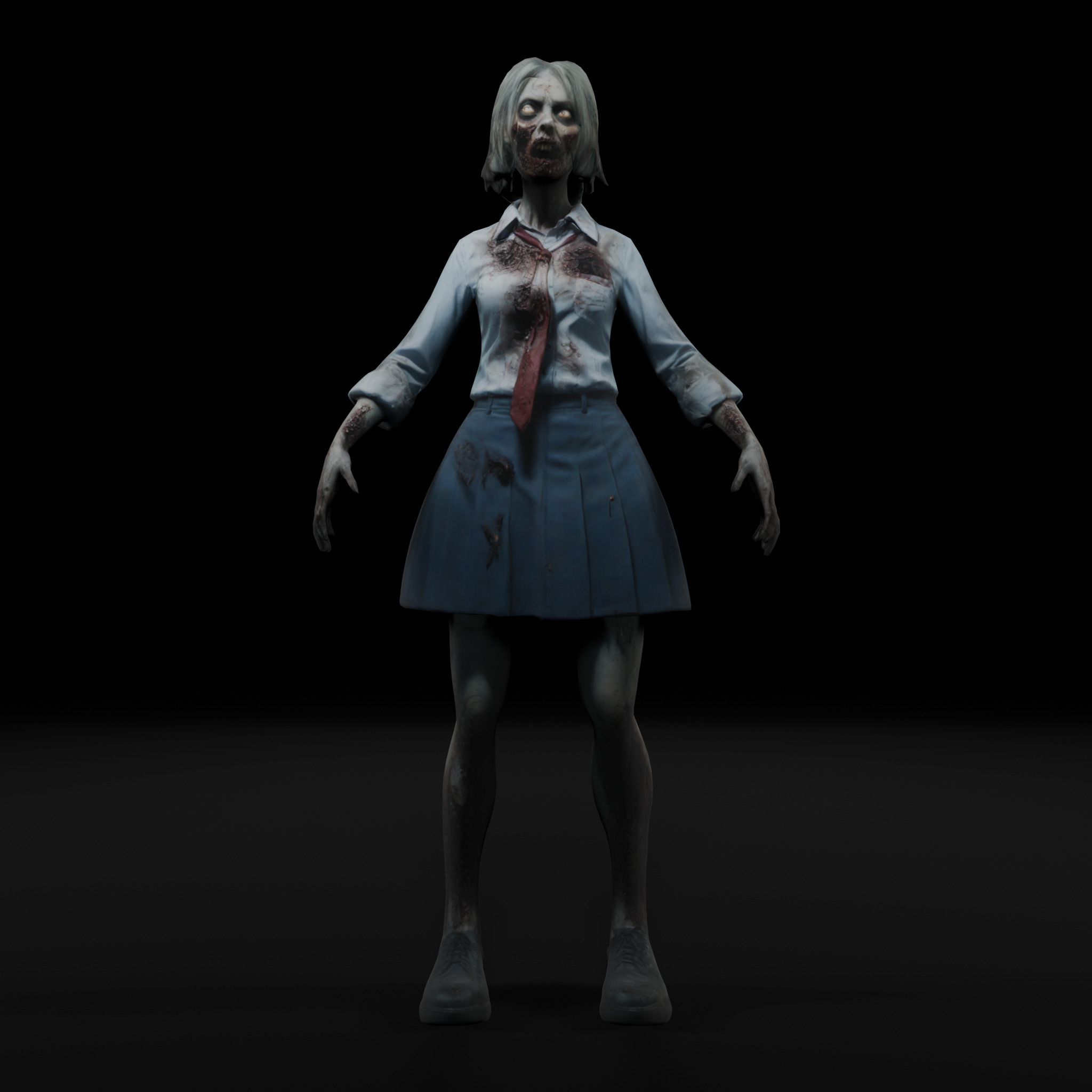 Zombie Teacher 3D Model - Game-Ready Horror Character Low-poly 3D model_3
