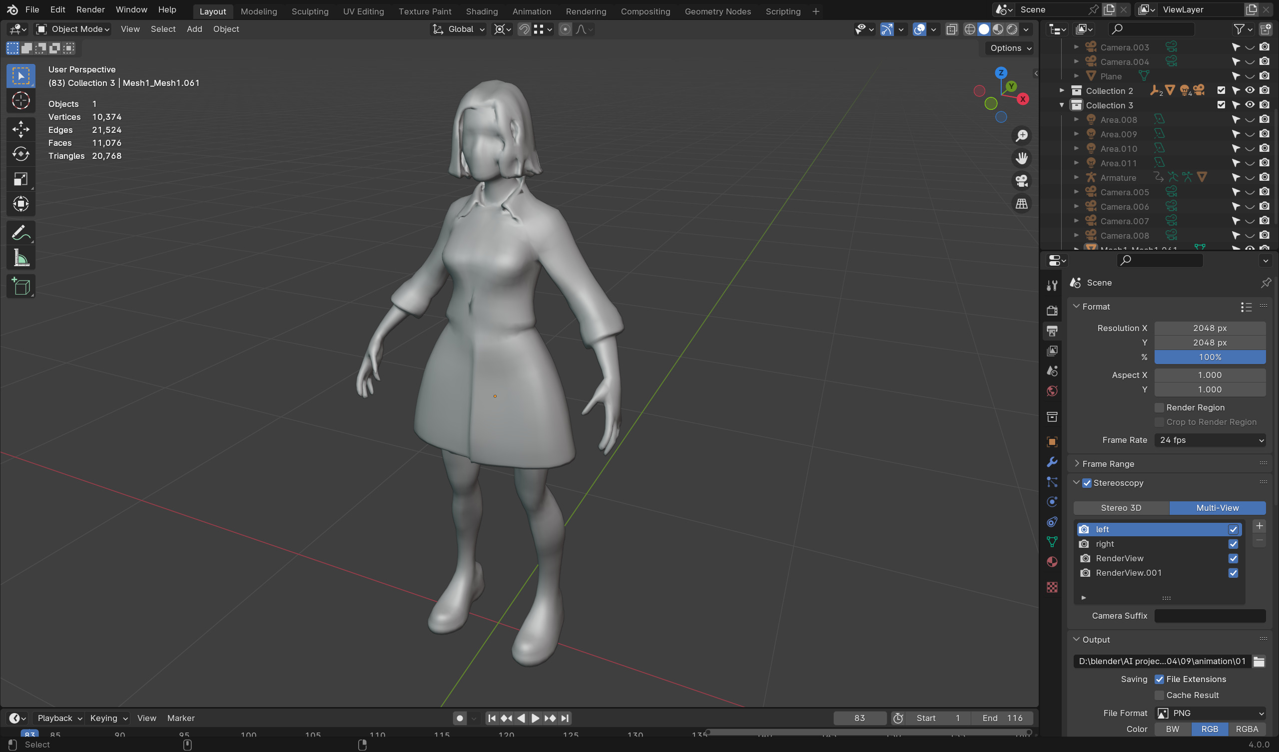 Zombie Teacher 3D Model - Game-Ready Horror Character Low-poly 3D model_6