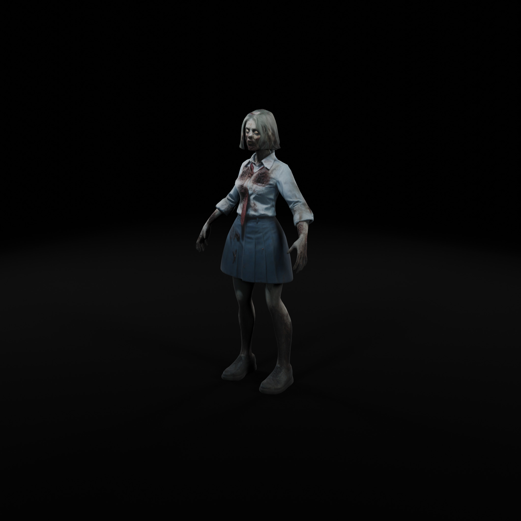 Zombie Teacher 3D Model - Game-Ready Horror Character Low-poly 3D model_1