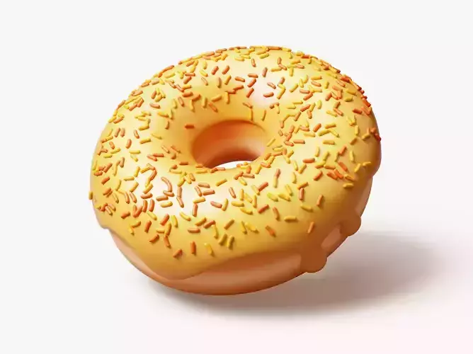 Yellow Donut with Sprinkles 3D model