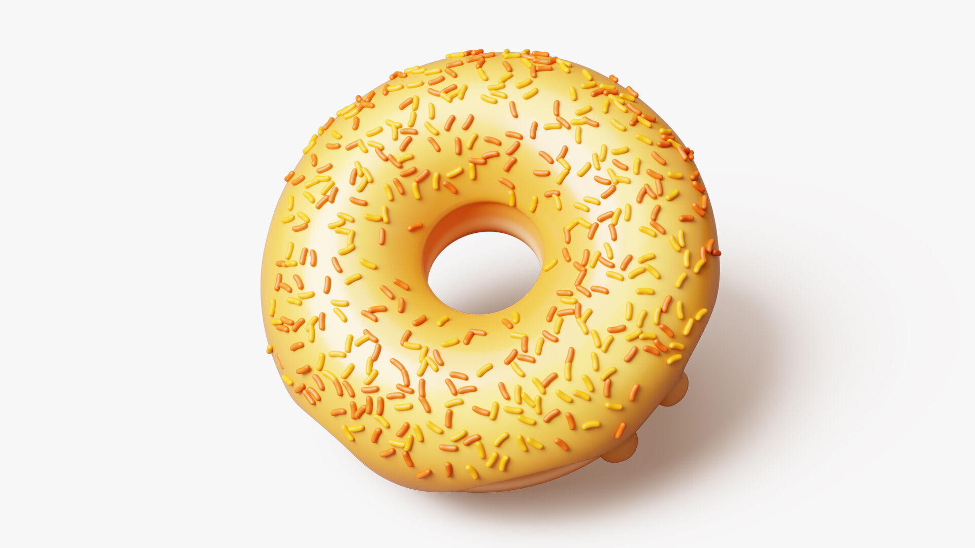 Yellow Donut with Sprinkles 3D model_2