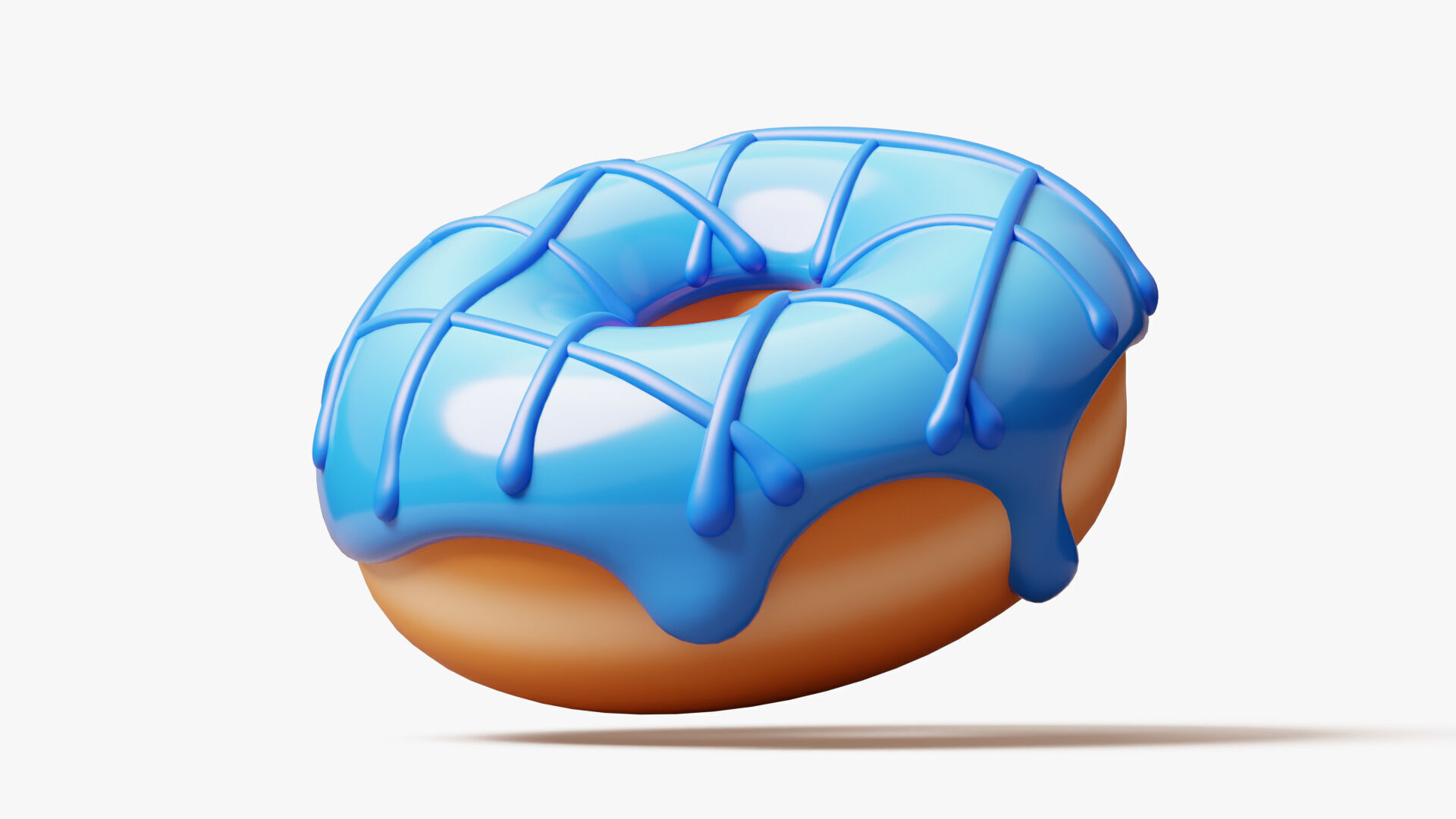 Blue Donut 3D model_1