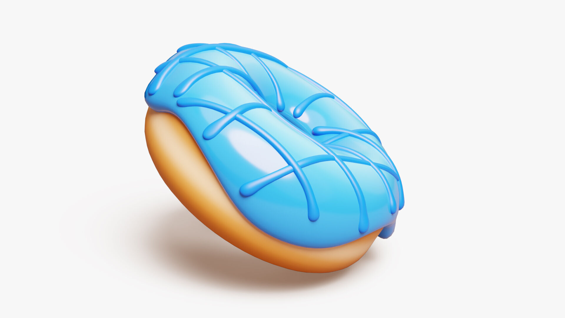 Blue Donut 3D model_3