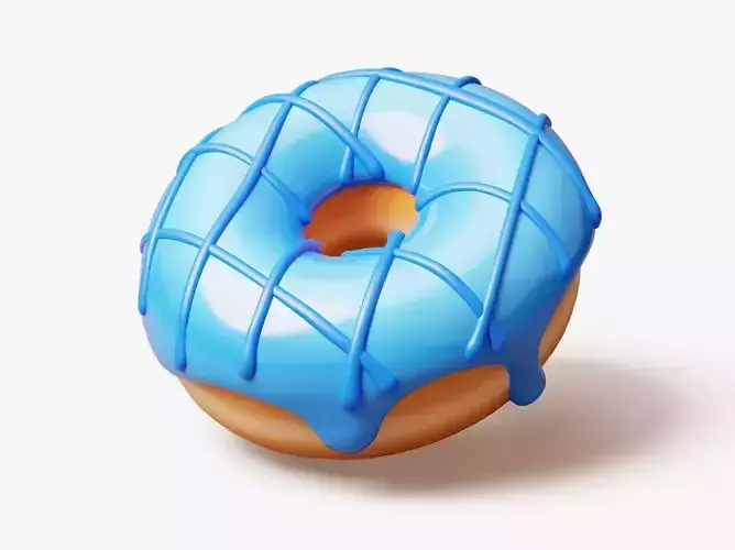 Blue Donut 3D model