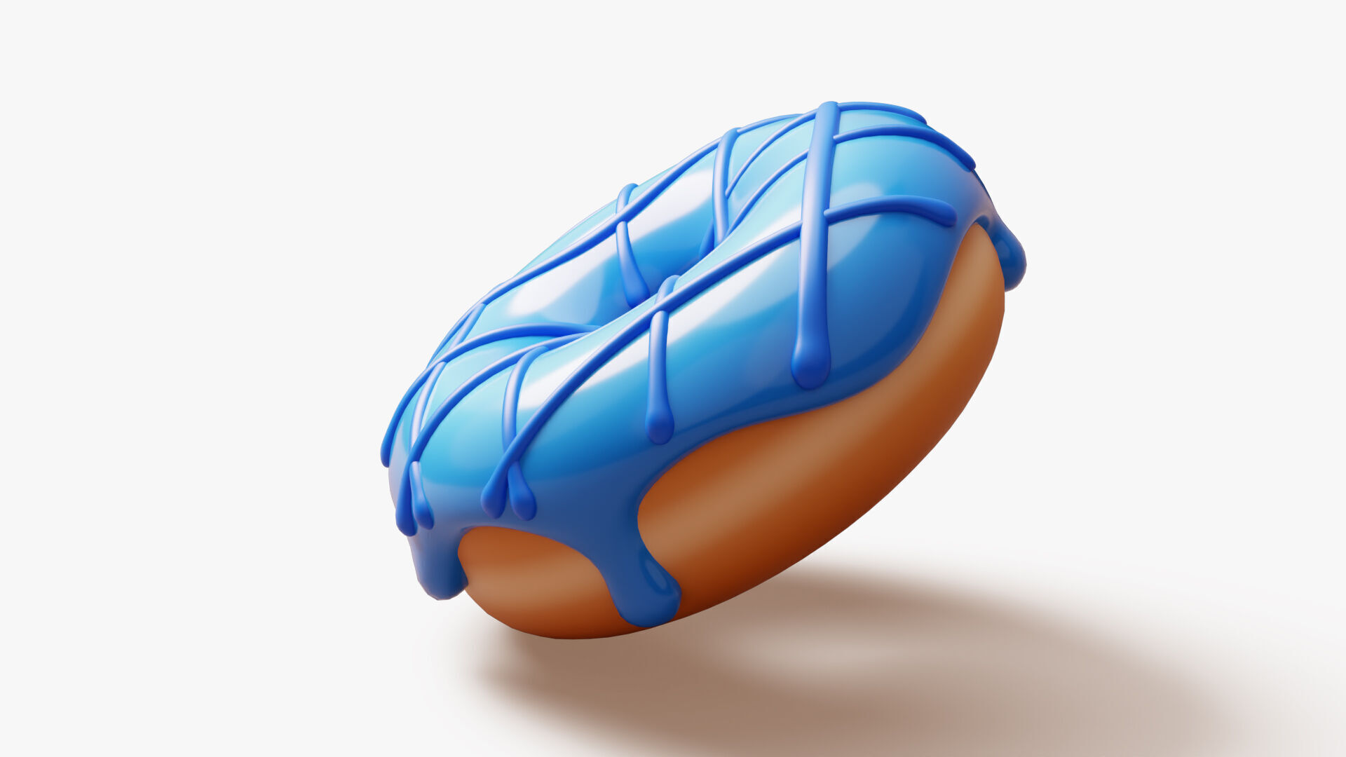 Blue Donut 3D model_4