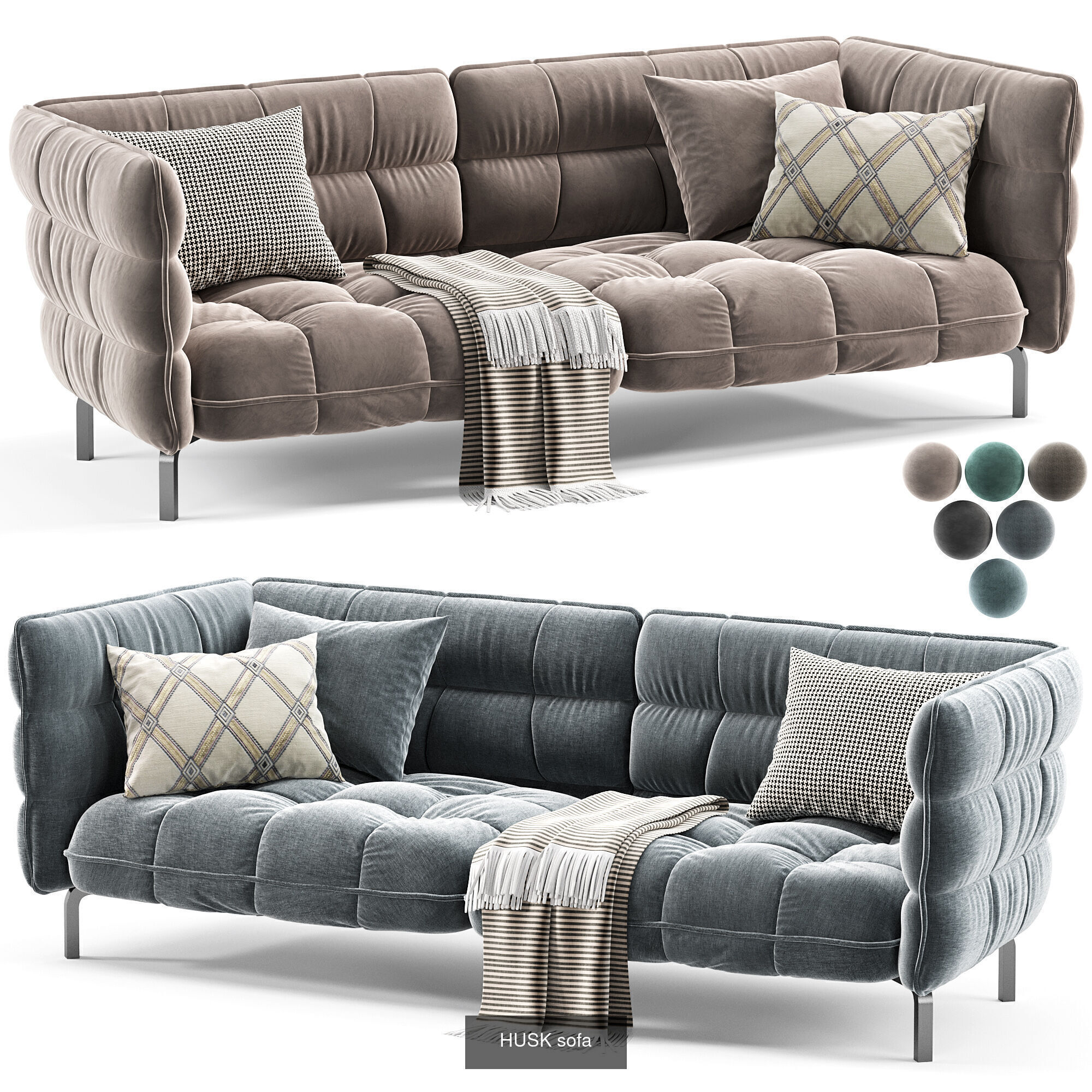 Pixel Modular HUSK  Sofa Paper Cloud Baxter  Tactile 3D Model Collection_2