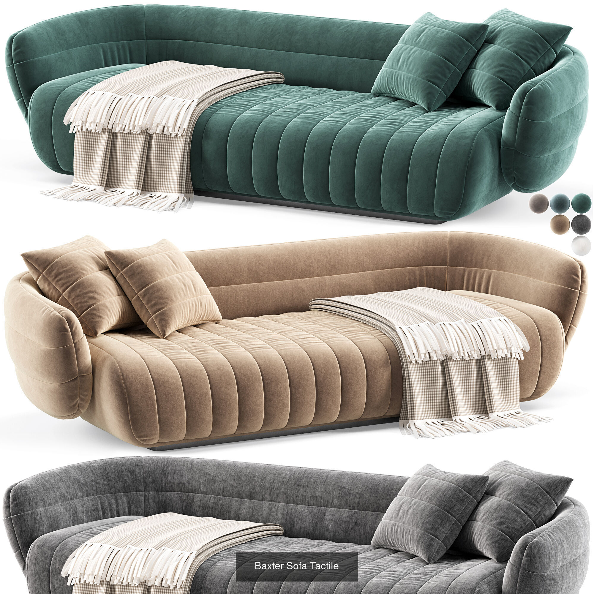 Pixel Modular HUSK  Sofa Paper Cloud Baxter  Tactile 3D Model Collection_4