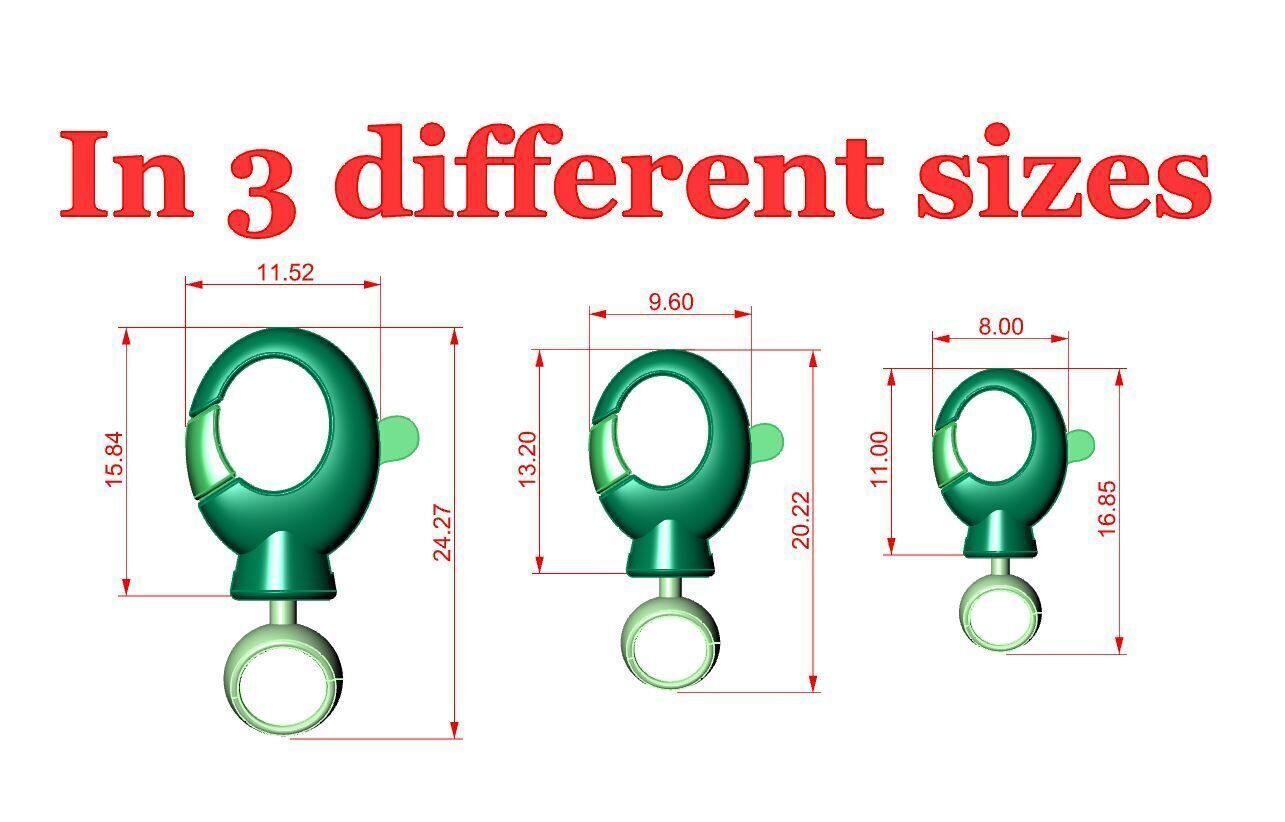 lobster clasp 3D print model_4