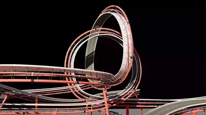 Ultra-Detailed 3D Stunt Track Low-poly 3D model