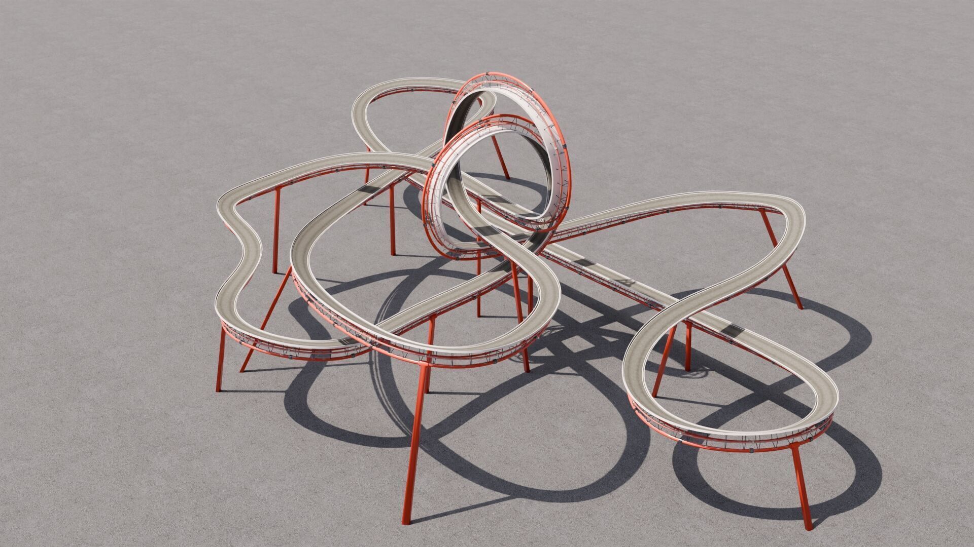 Ultra-Detailed 3D Stunt Track Low-poly 3D model_10