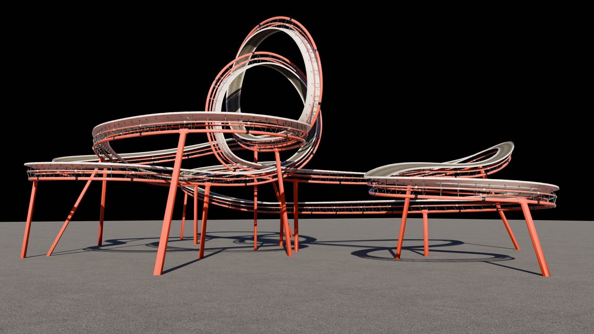 Ultra-Detailed 3D Stunt Track Low-poly 3D model_16