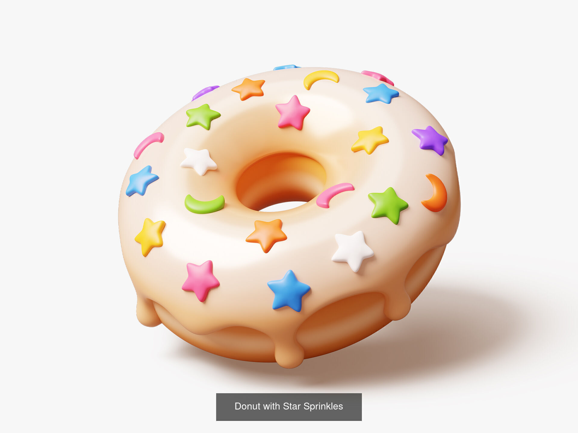 Set of Stylized Colorful Donuts 3D Model Collection_2