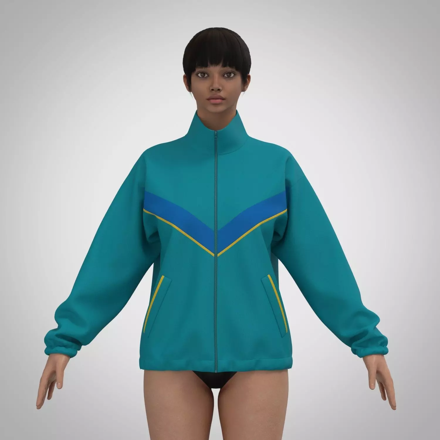 Jacket with zipper Free 3D model