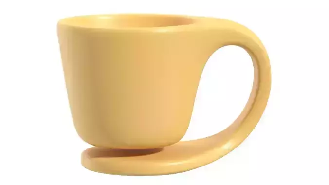 Coffee Mug With Built In Coaster 3D model