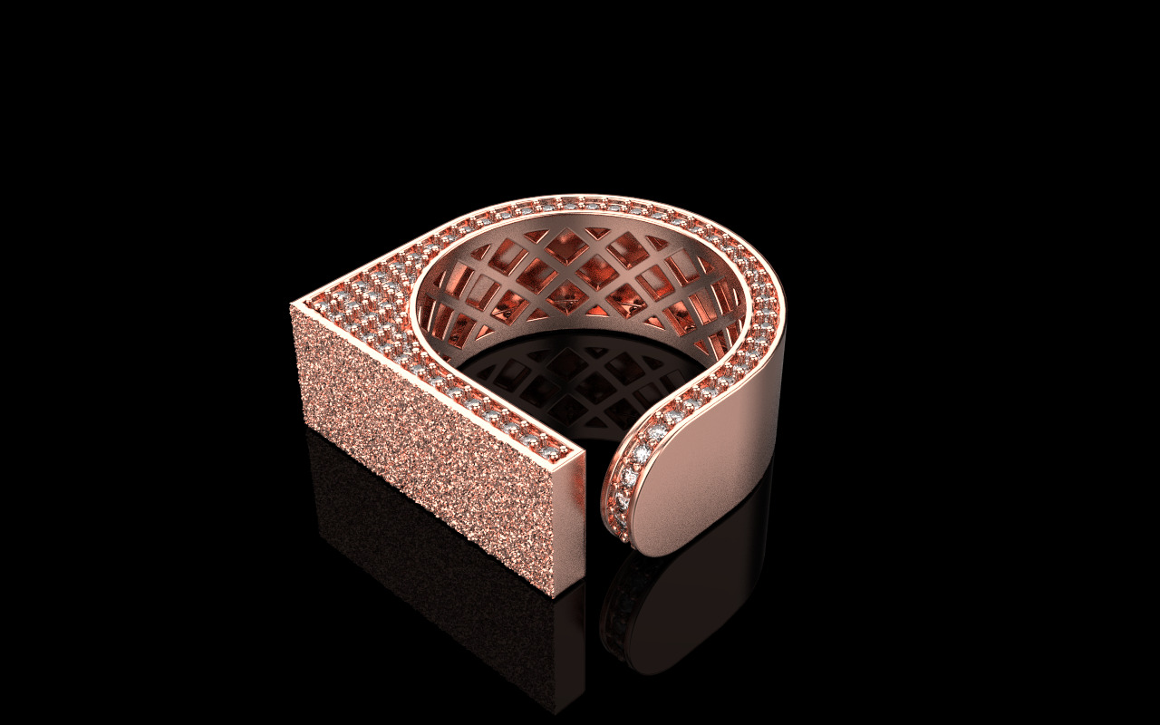 Lightweight fashion ring model 775 3D print model_14