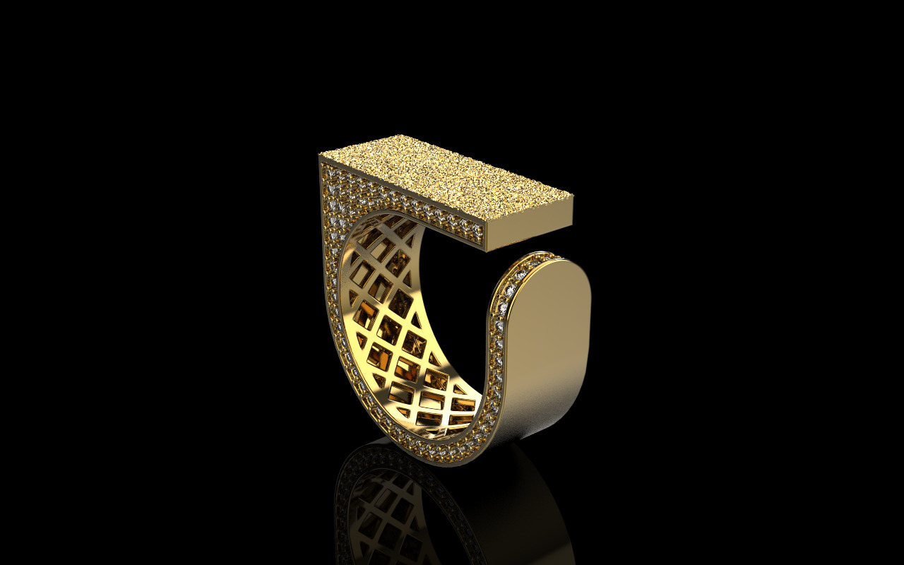 Lightweight fashion ring model 775 3D print model_33
