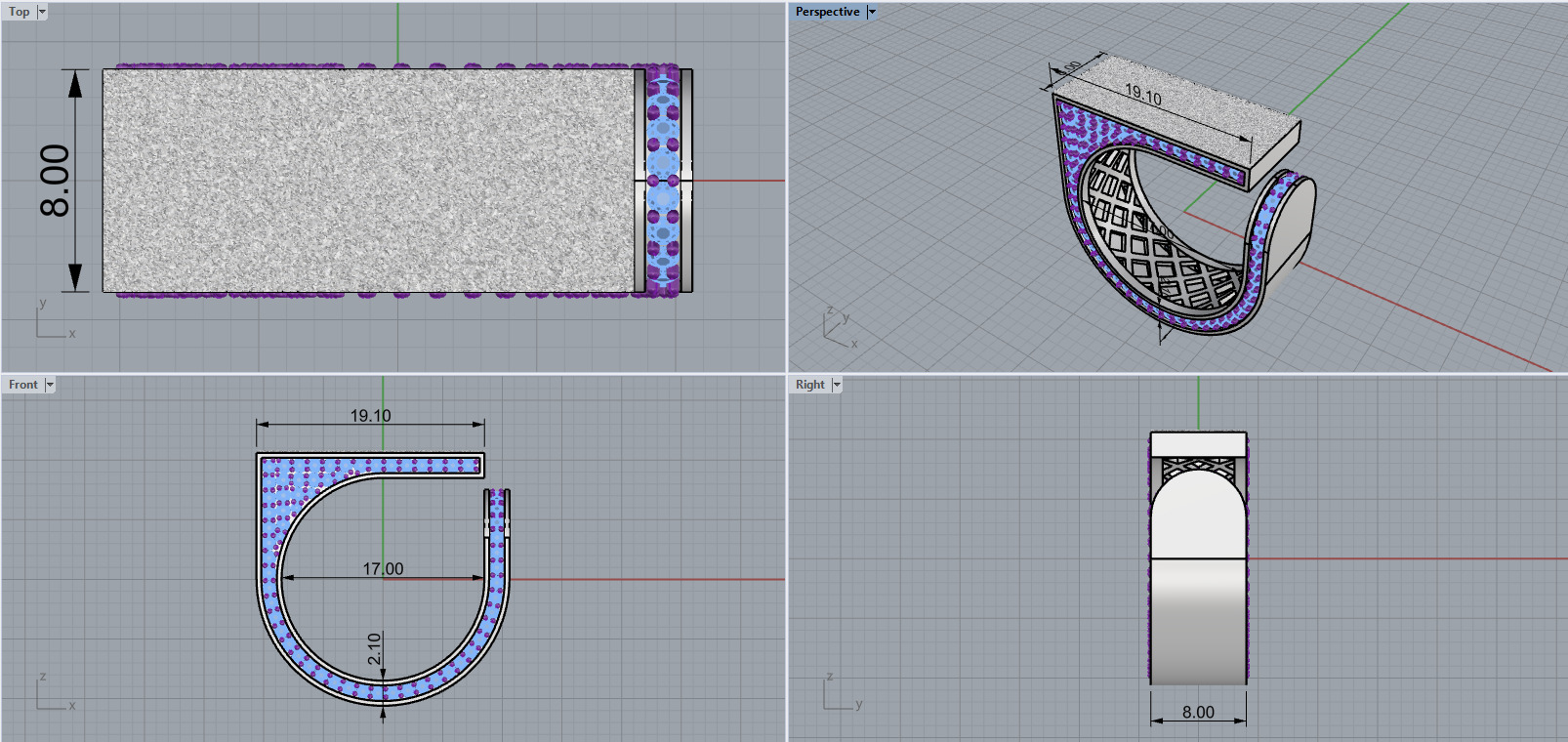 Lightweight fashion ring model 775 3D print model_6