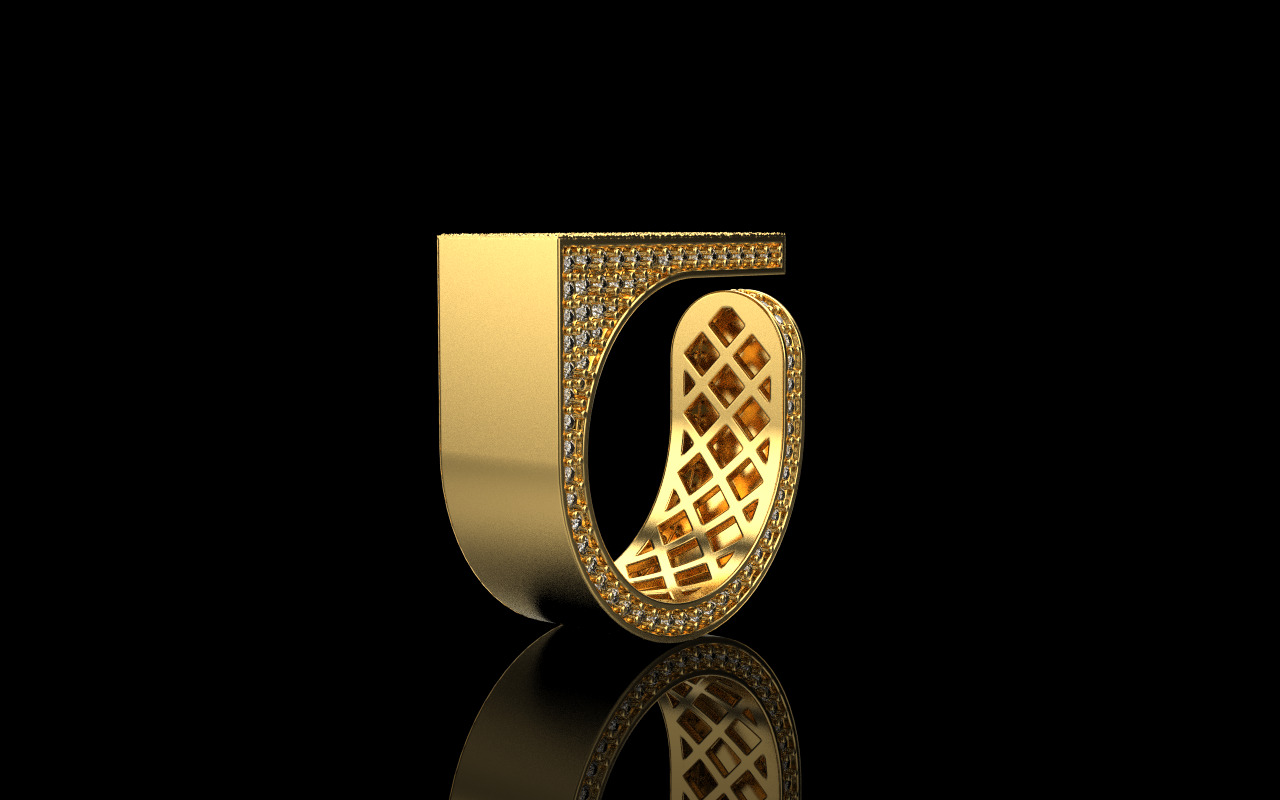 Lightweight fashion ring model 775 3D print model_34