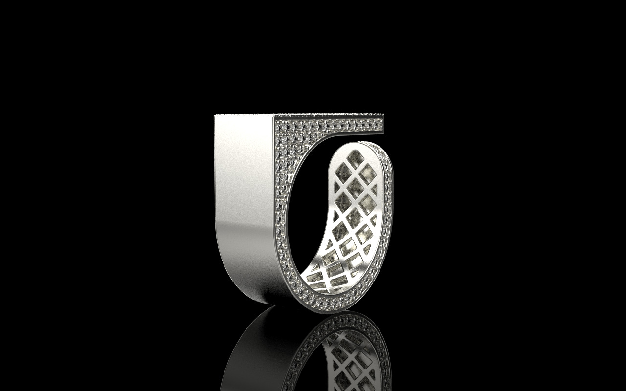 Lightweight fashion ring model 775 3D print model_37