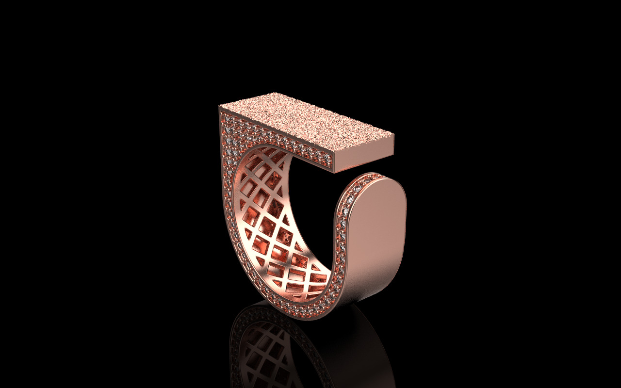 Lightweight fashion ring model 775 3D print model_30