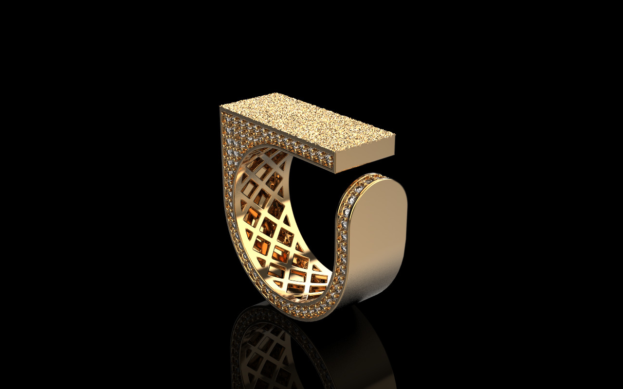 Lightweight fashion ring model 775 3D print model_2