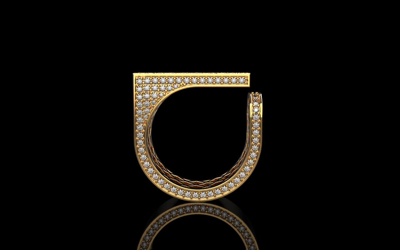 Lightweight fashion ring model 775 3D print model_3