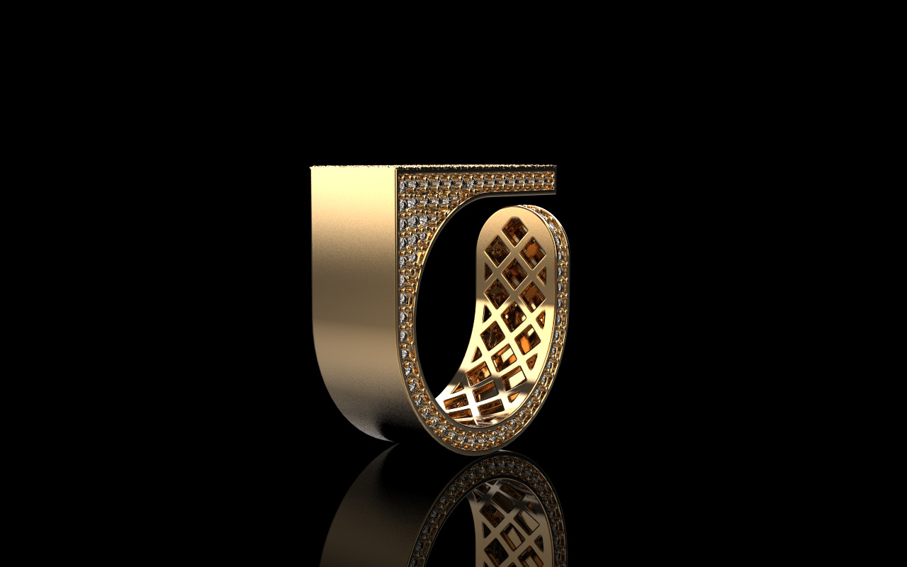 Lightweight fashion ring model 775 3D print model_4