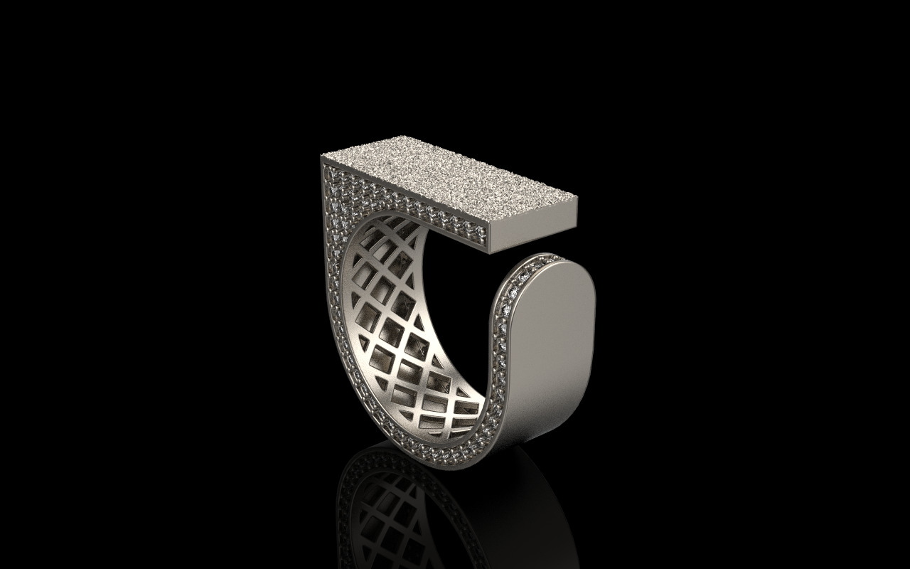 Lightweight fashion ring model 775 3D print model_29
