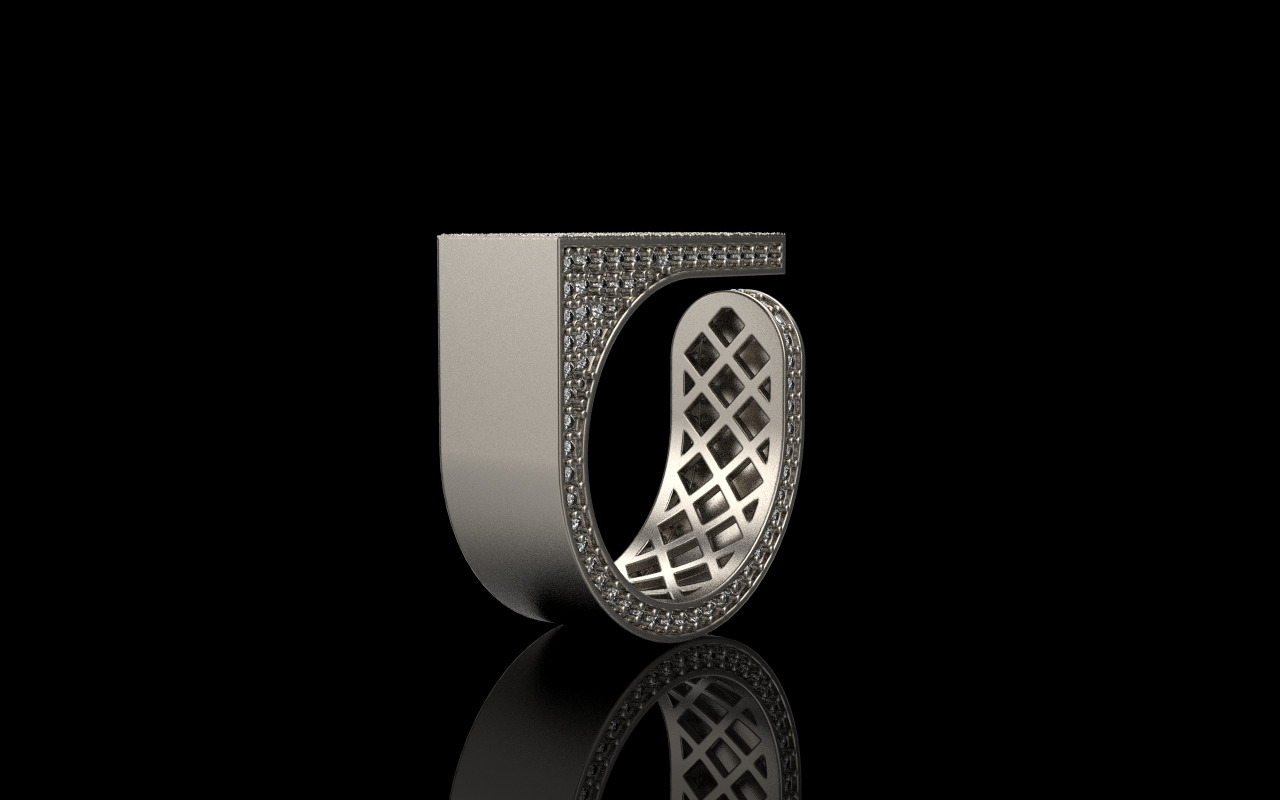 Lightweight fashion ring model 775 3D print model_36