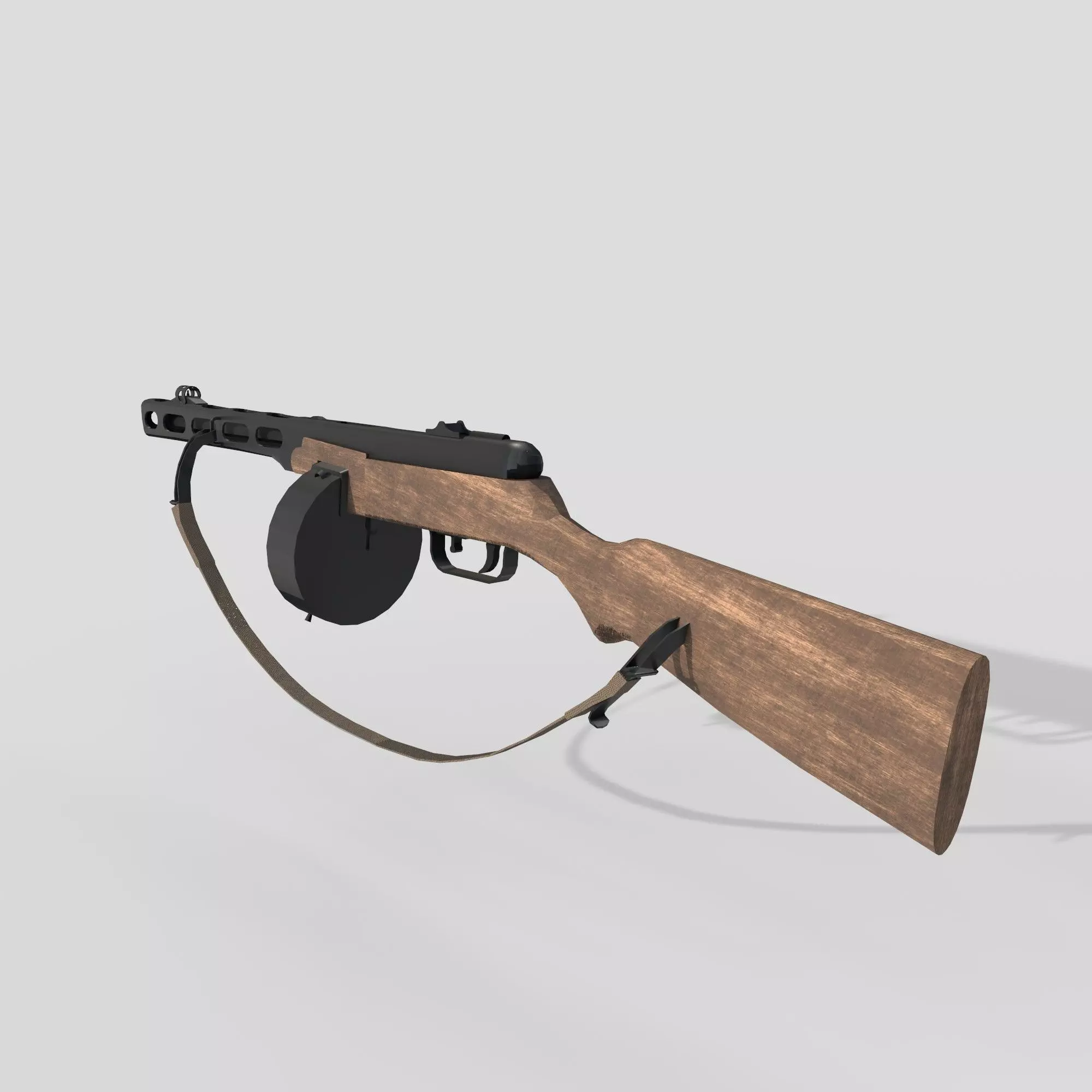 PPSH 41 Low-poly 3D model