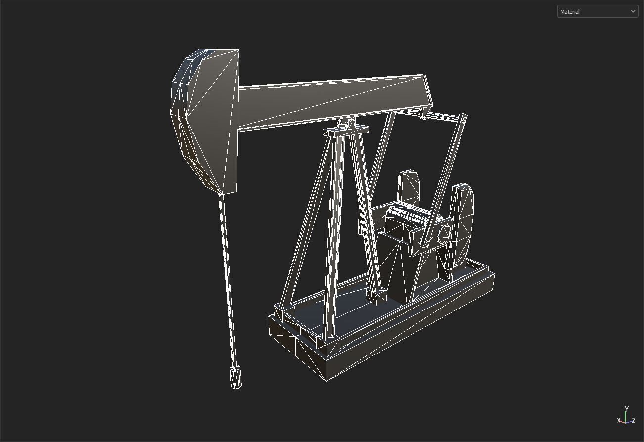 Petrol Pump Low-poly 3D model_5