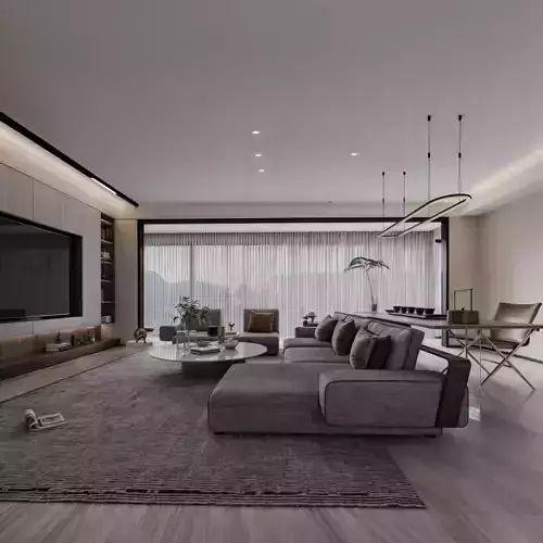 3D Model of Modern Living Room Furniture - Editable in 3ds Max