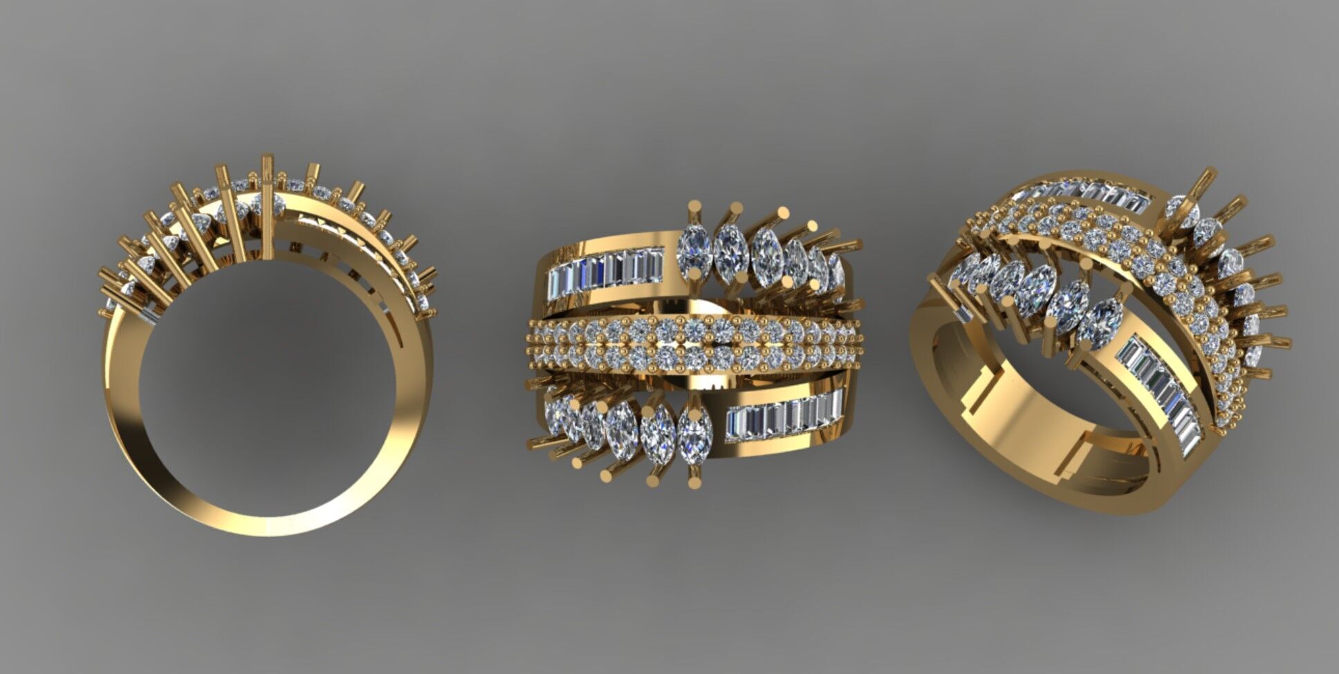 ring gold 3D print model_1