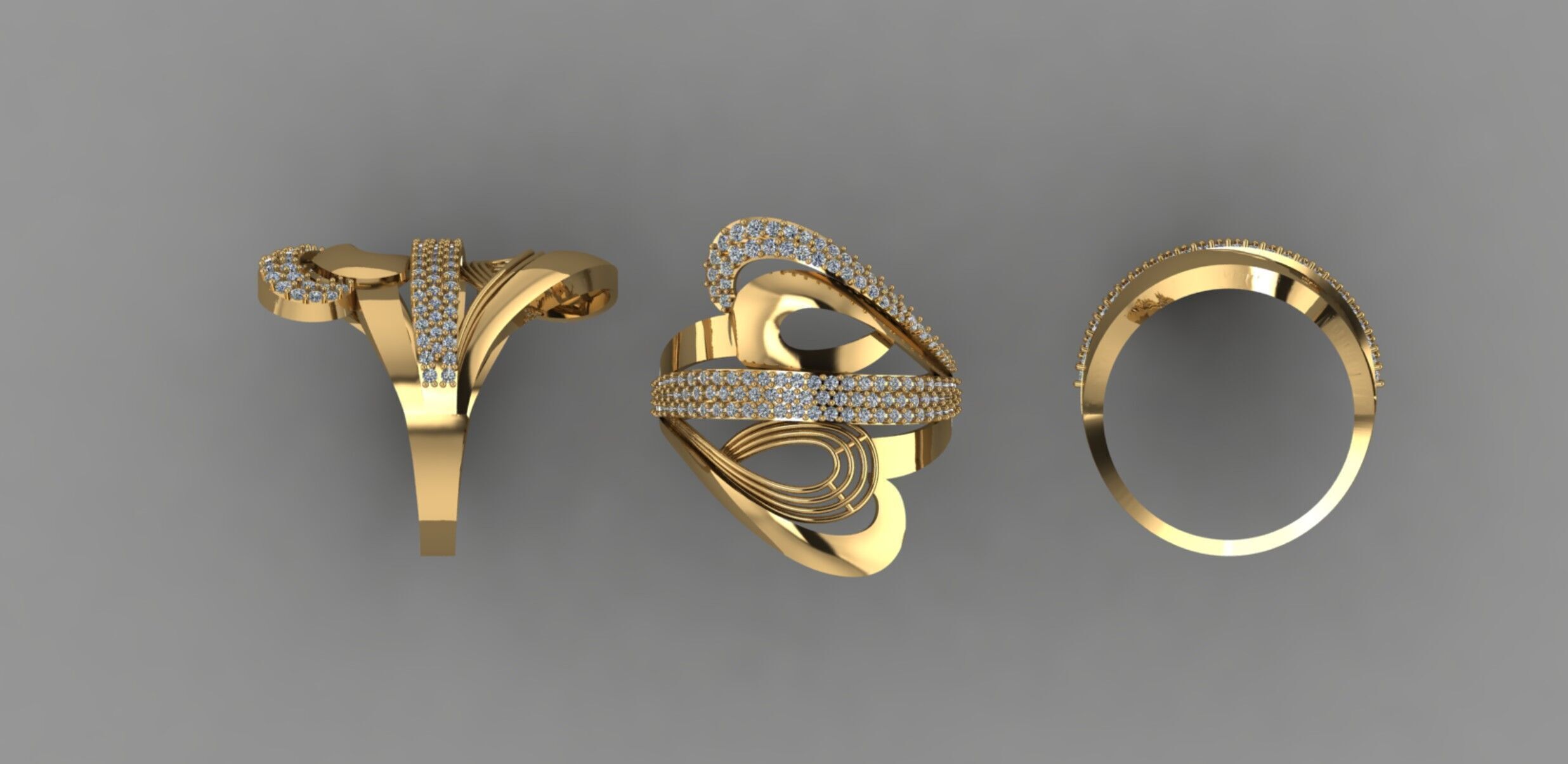 ring gold 3D print model_1