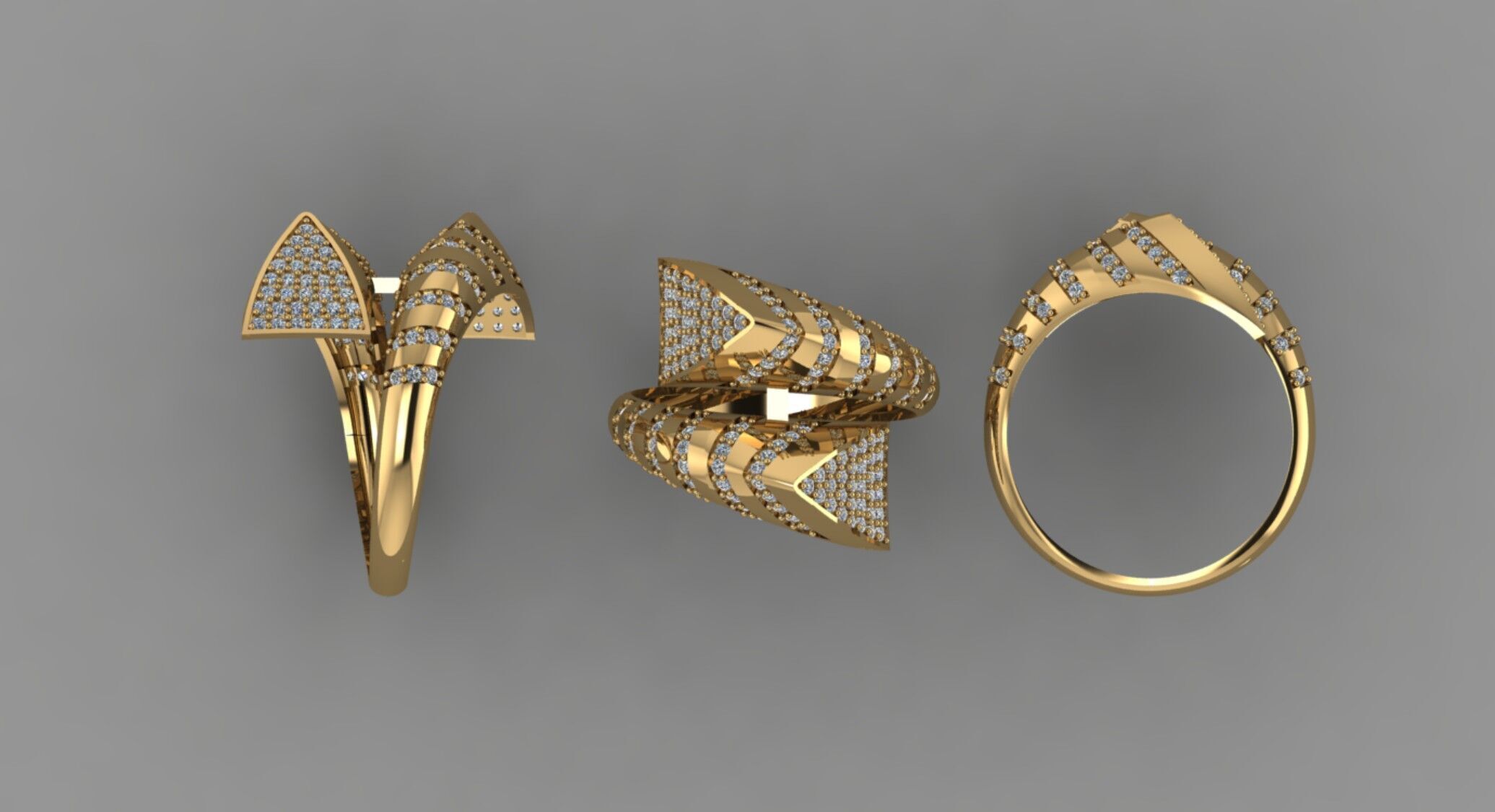 ring gold 3D print model_1
