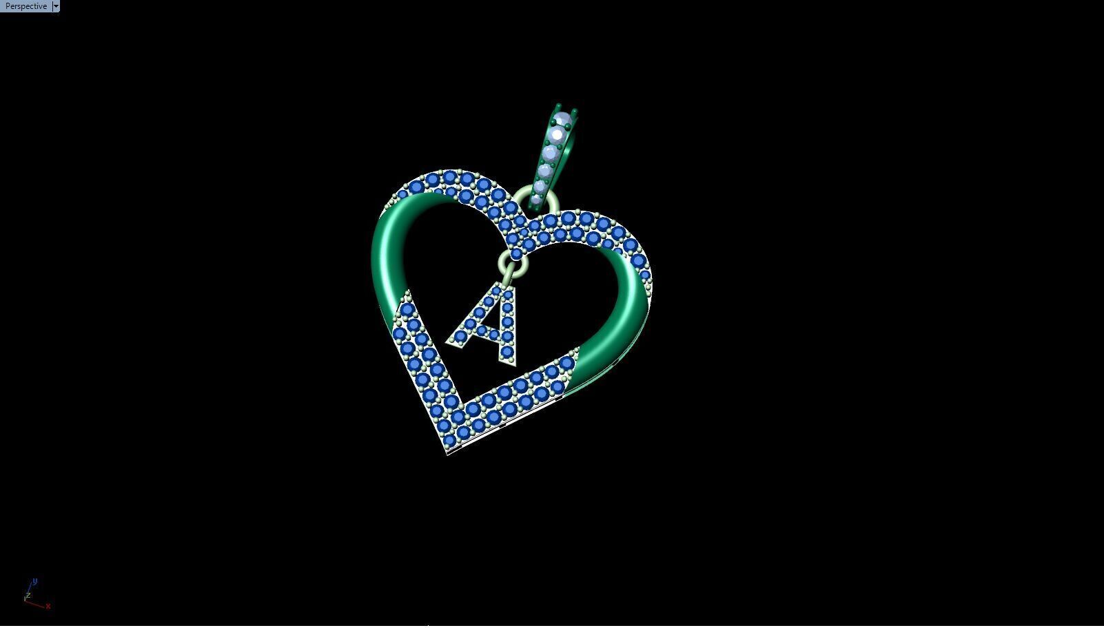 Heart Pendant With A  To Z Letter Wax  File 3dm Stl 3D print model_1